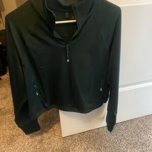NWT Aerie Women’s Dark Green Quarter-Zip Pullover Top